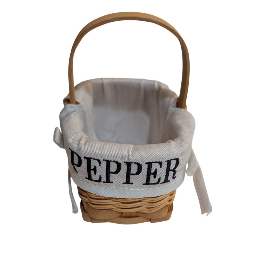 Longaberger Style Salt and Pepper Basket Caddy Tan‎ Small Farmhouse Decor Lyons